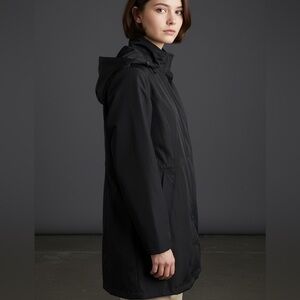 HFX Women's Performance Water-Resistant Trench Coat‎, Black, Size Small